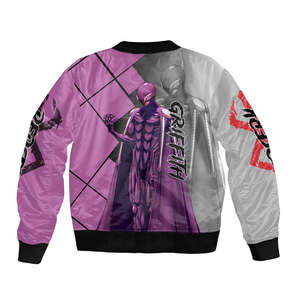 Griffith Berserk Bomber Jacket with White Falcon Armor and Strategic Battle Pose Design - The Mazicc