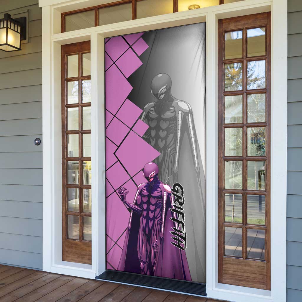 Griffith Berserk Door Cover with White Falcon Armor and Strategic Battle Pose Design - The Mazicc
