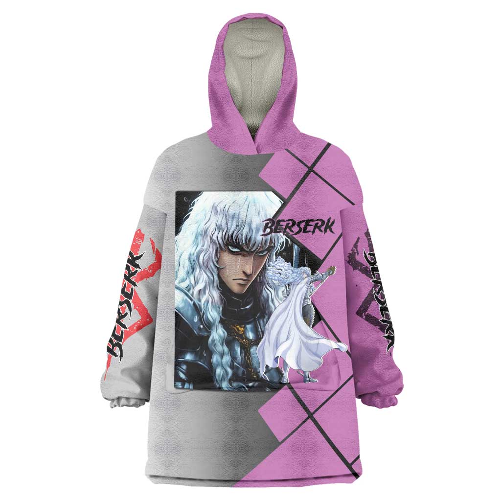 Griffith Berserk Wearable Blanket Hoodie with White Falcon Armor and Strategic Battle Pose Design - The Mazicc
