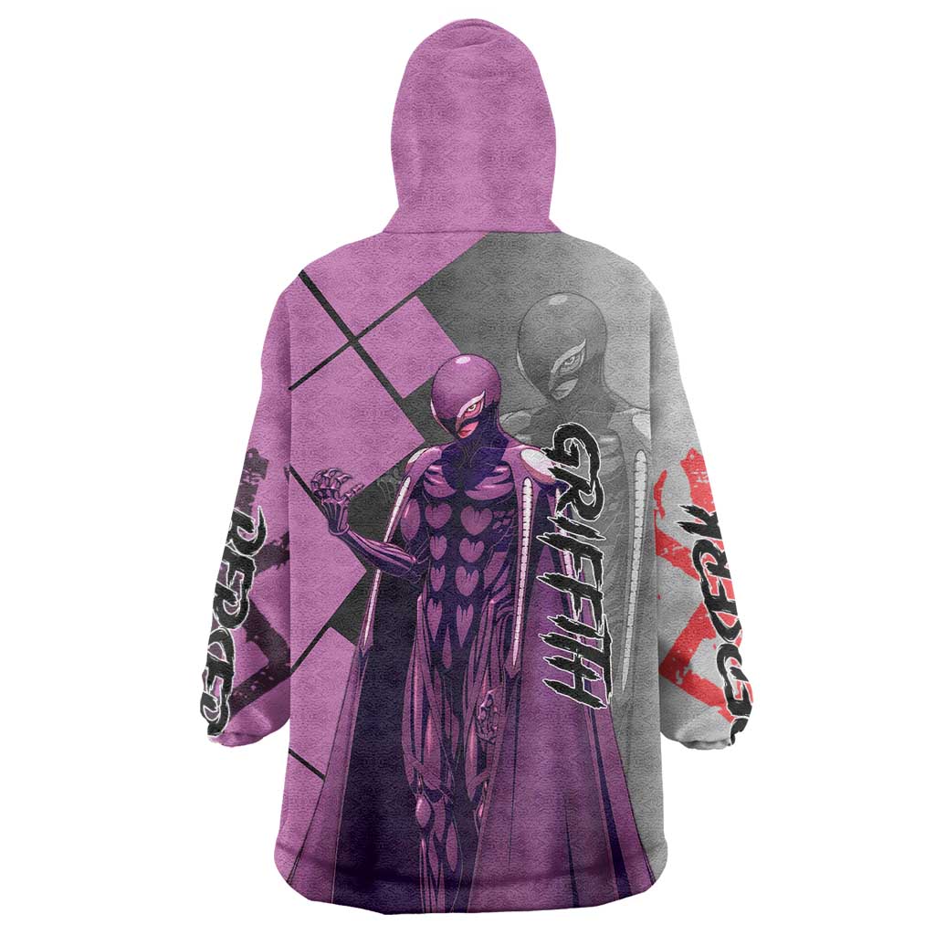 Griffith Berserk Wearable Blanket Hoodie with White Falcon Armor and Strategic Battle Pose Design - The Mazicc
