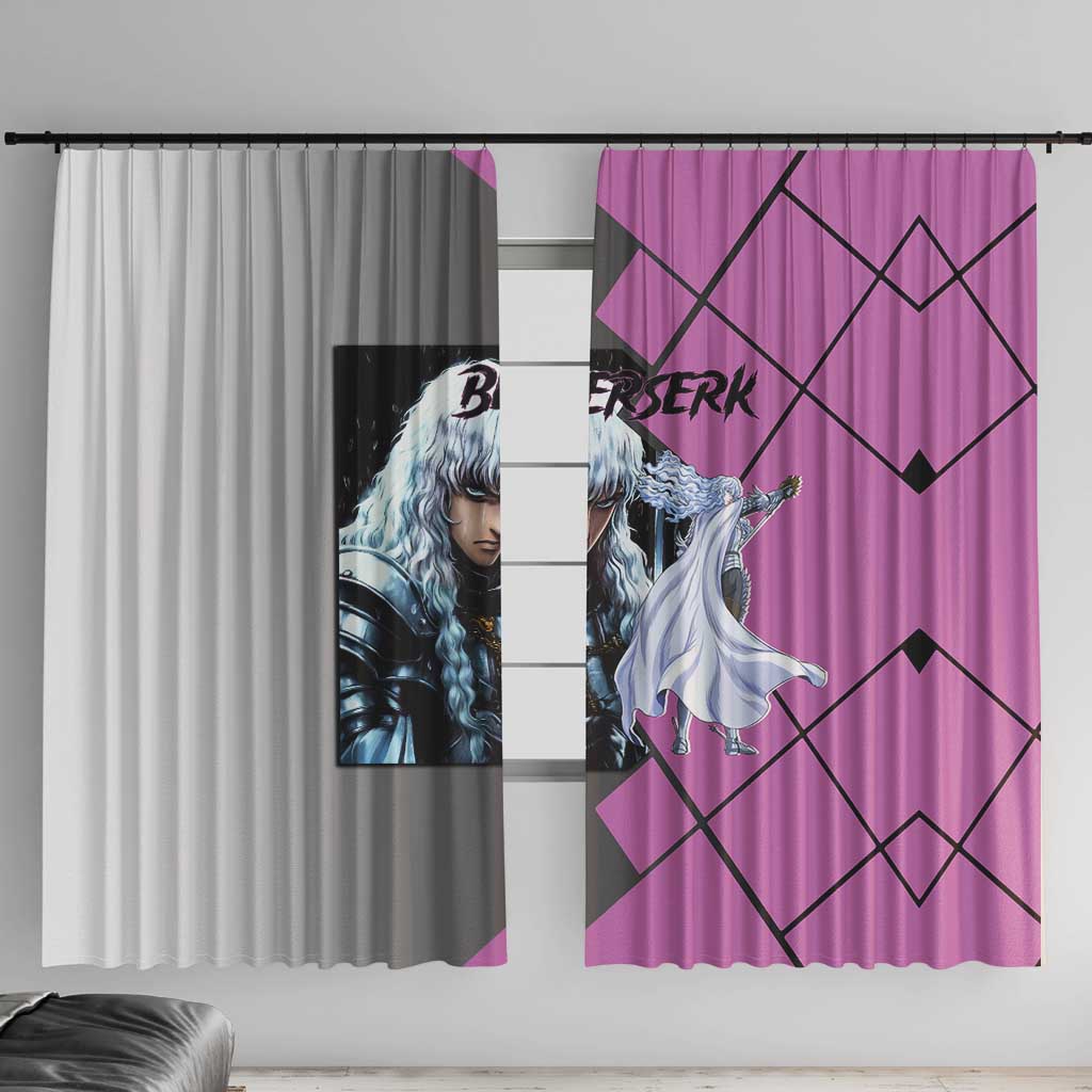 Griffith Berserk Window Curtain with White Falcon Armor and Strategic Battle Pose Design - The Mazicc