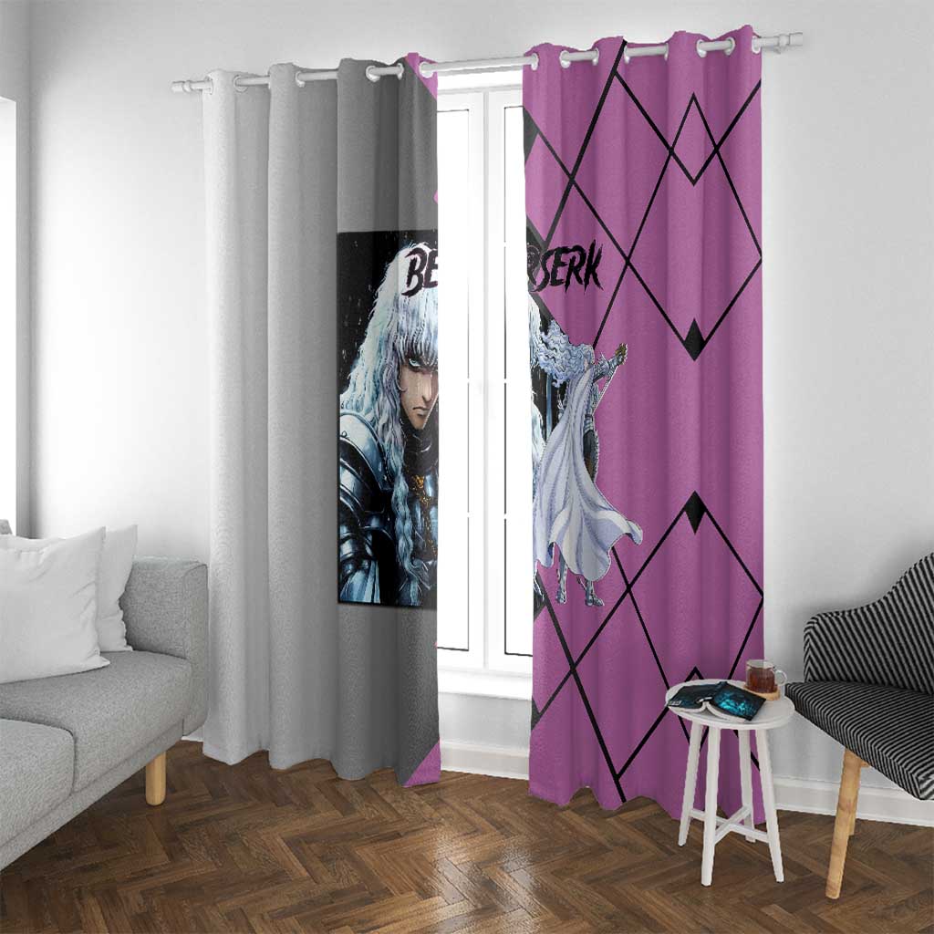 Griffith Berserk Window Curtain with White Falcon Armor and Strategic Battle Pose Design - The Mazicc