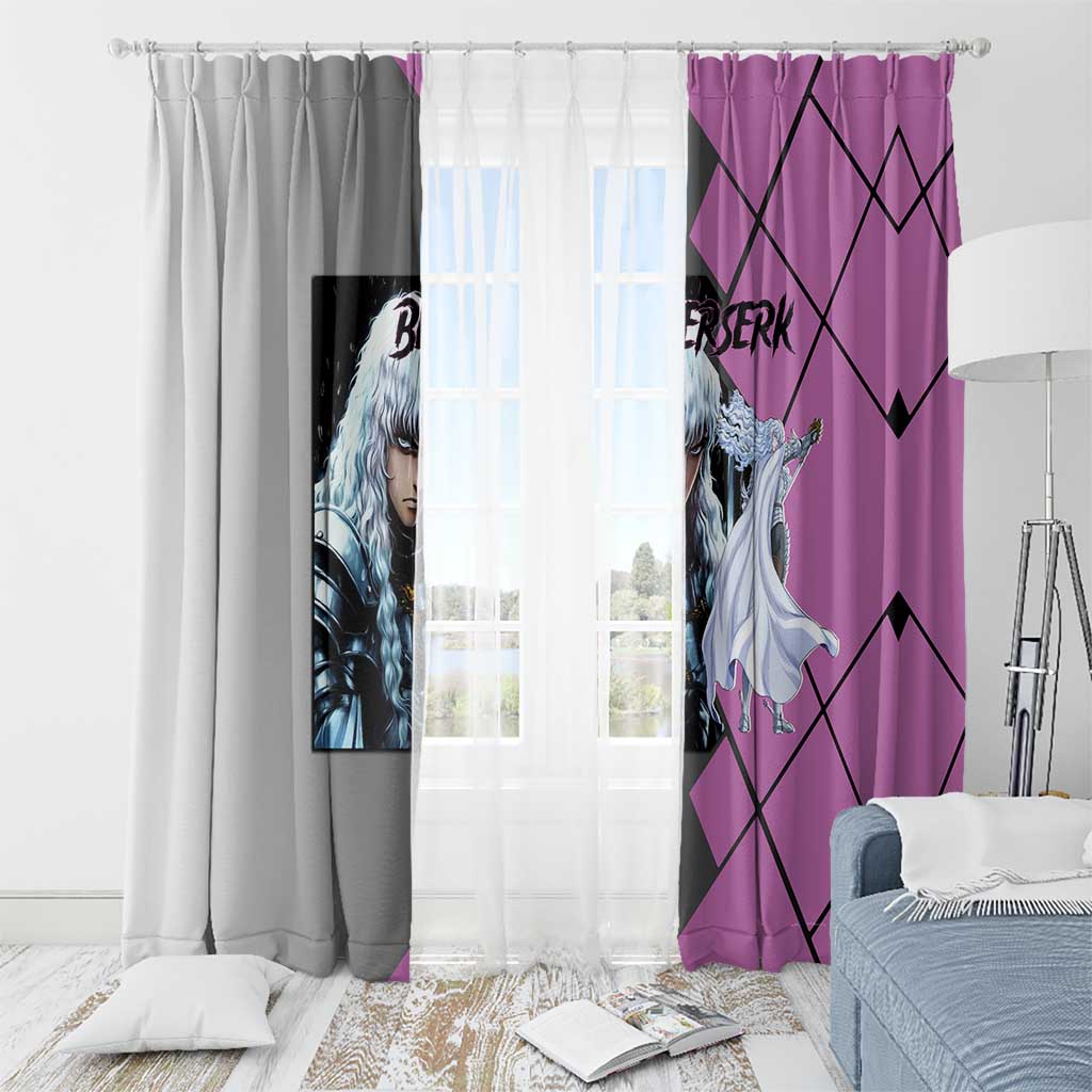 Griffith Berserk Window Curtain with White Falcon Armor and Strategic Battle Pose Design - The Mazicc