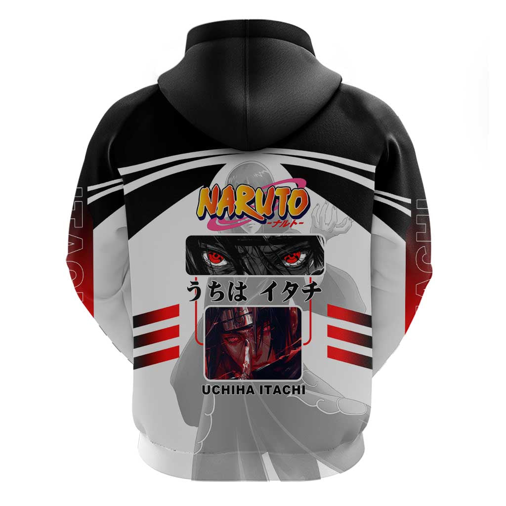 Itachi Uchiha Naruto Hoodie with Sharingan Eyes and Dark Ninja Shadow Design - The Mazicc