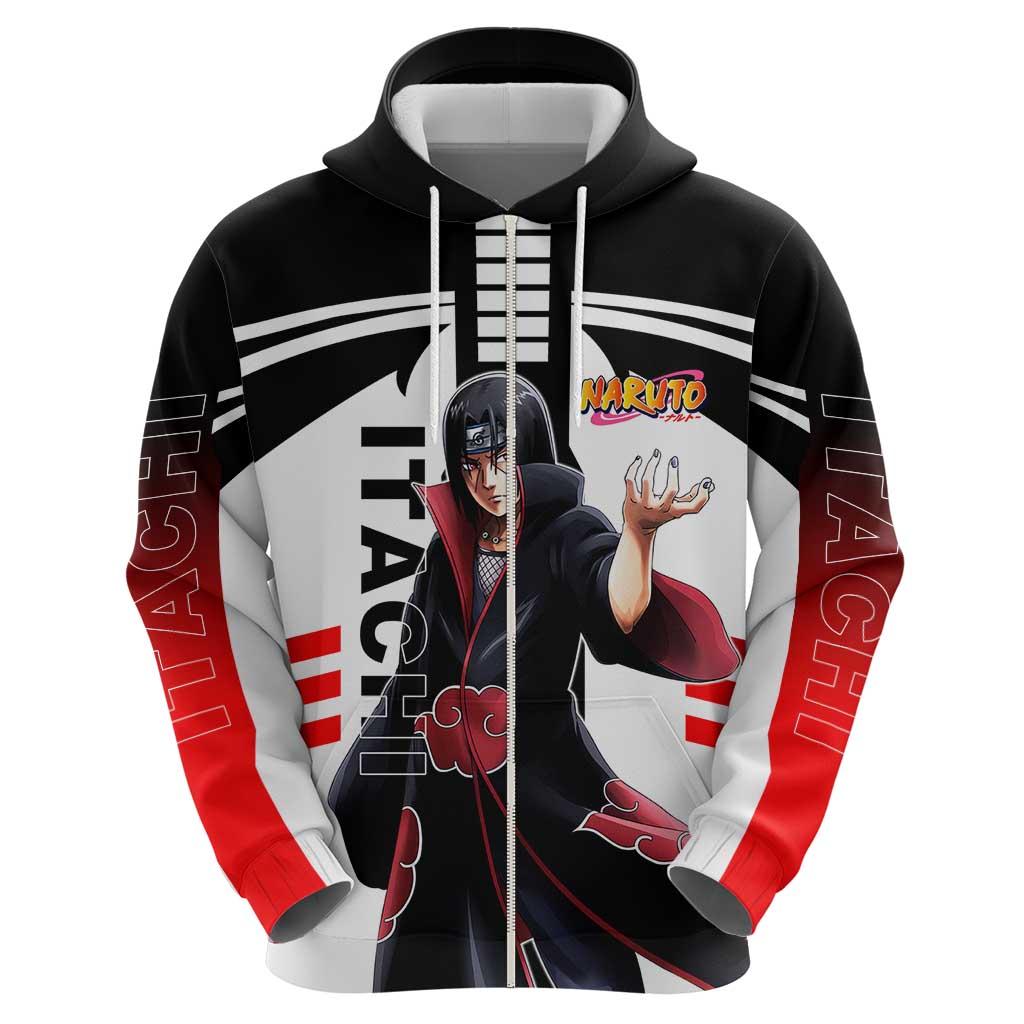 Itachi Uchiha Naruto Hoodie with Sharingan Eyes and Dark Ninja Shadow Design - The Mazicc