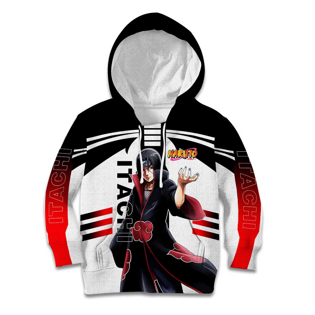 Itachi Uchiha Naruto Kid Hoodie with Sharingan Eyes and Dark Ninja Shadow Design - The Mazicc