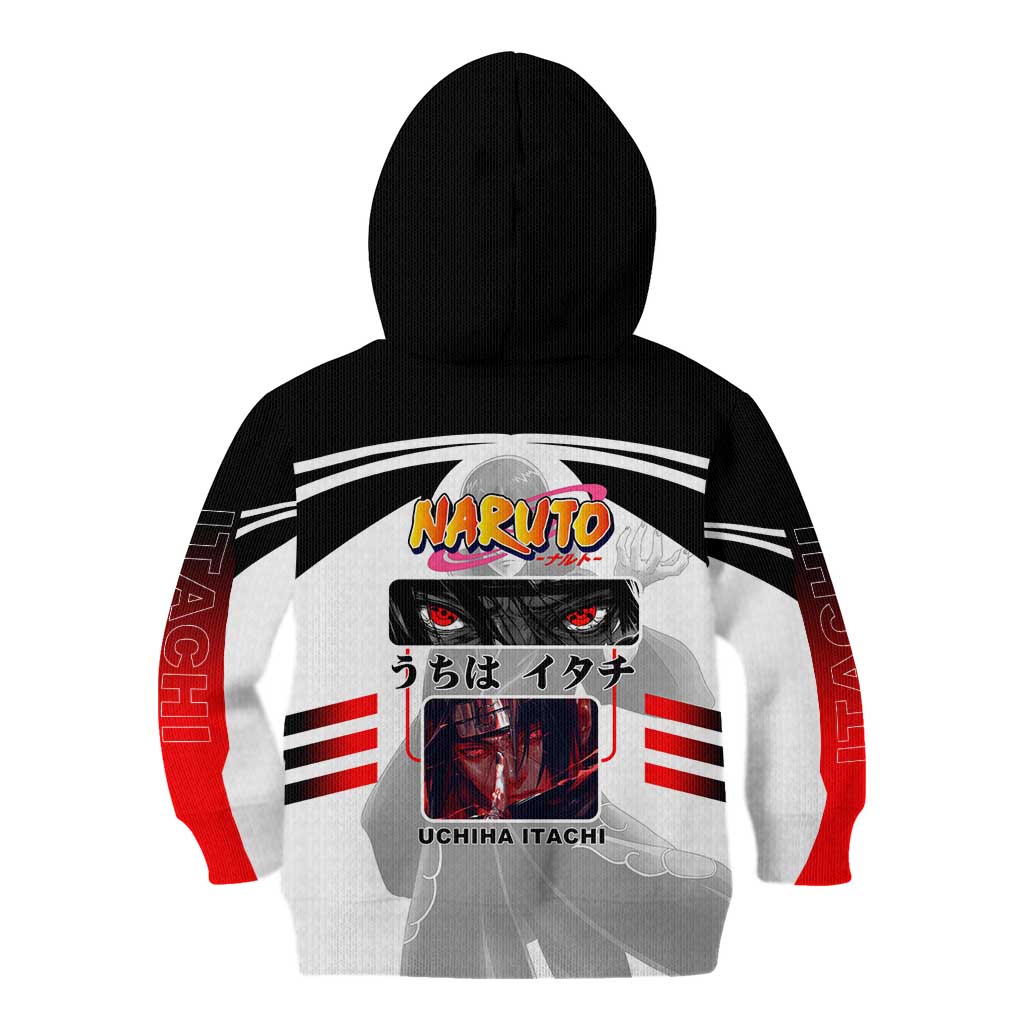 Itachi Uchiha Naruto Kid Hoodie with Sharingan Eyes and Dark Ninja Shadow Design - The Mazicc