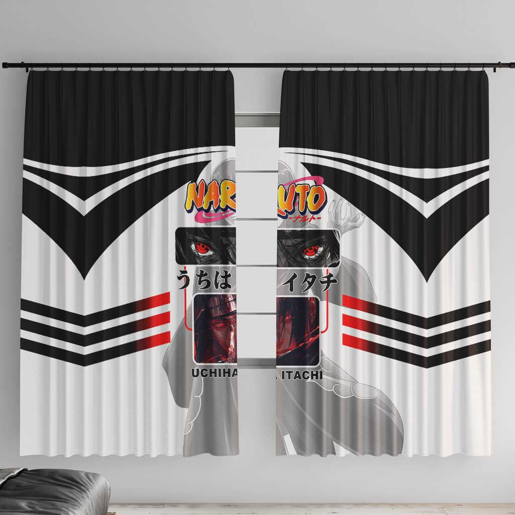 Itachi Uchiha Naruto Window Curtain with Sharingan Eyes and Dark Ninja Shadow Design - The Mazicc