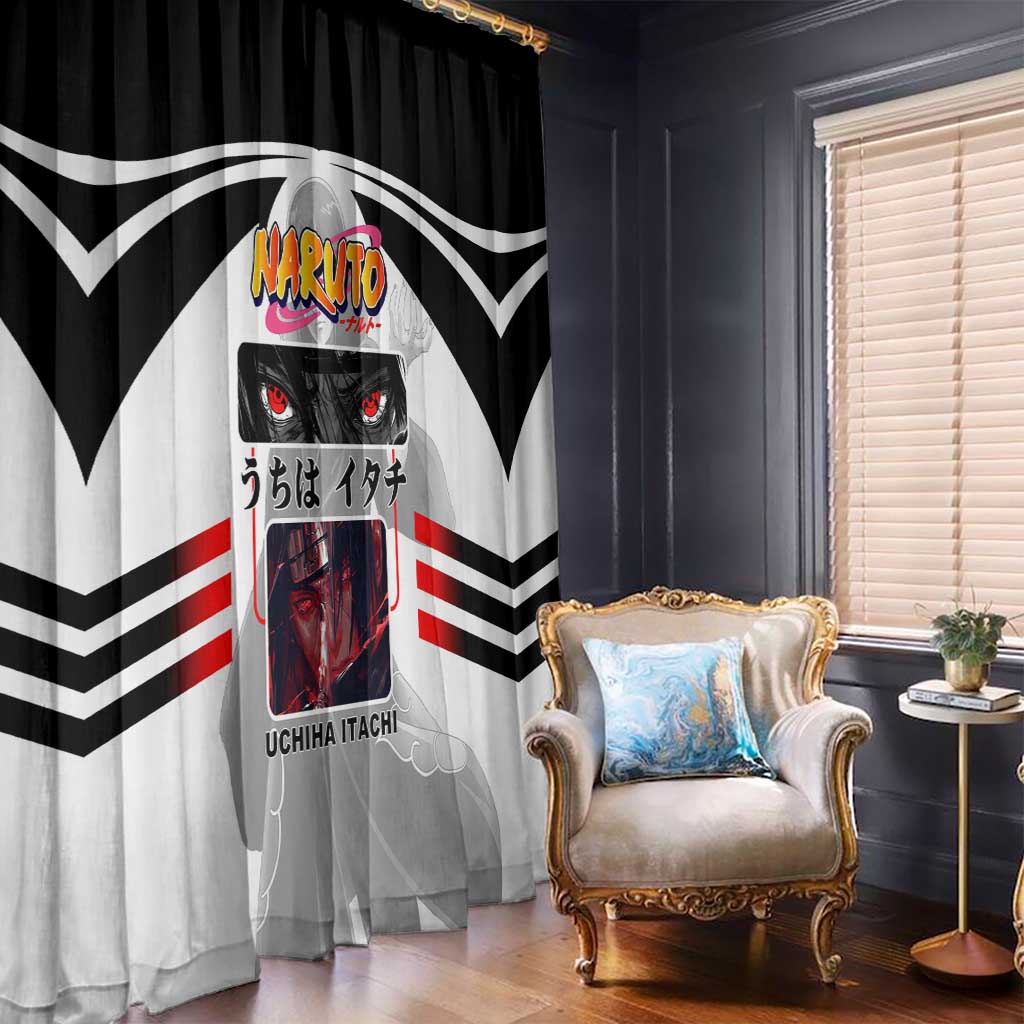Itachi Uchiha Naruto Window Curtain with Sharingan Eyes and Dark Ninja Shadow Design - The Mazicc