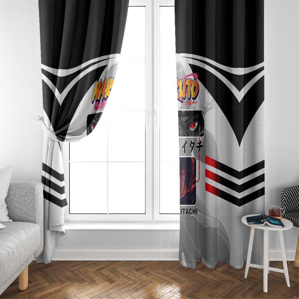 Itachi Uchiha Naruto Window Curtain with Sharingan Eyes and Dark Ninja Shadow Design - The Mazicc