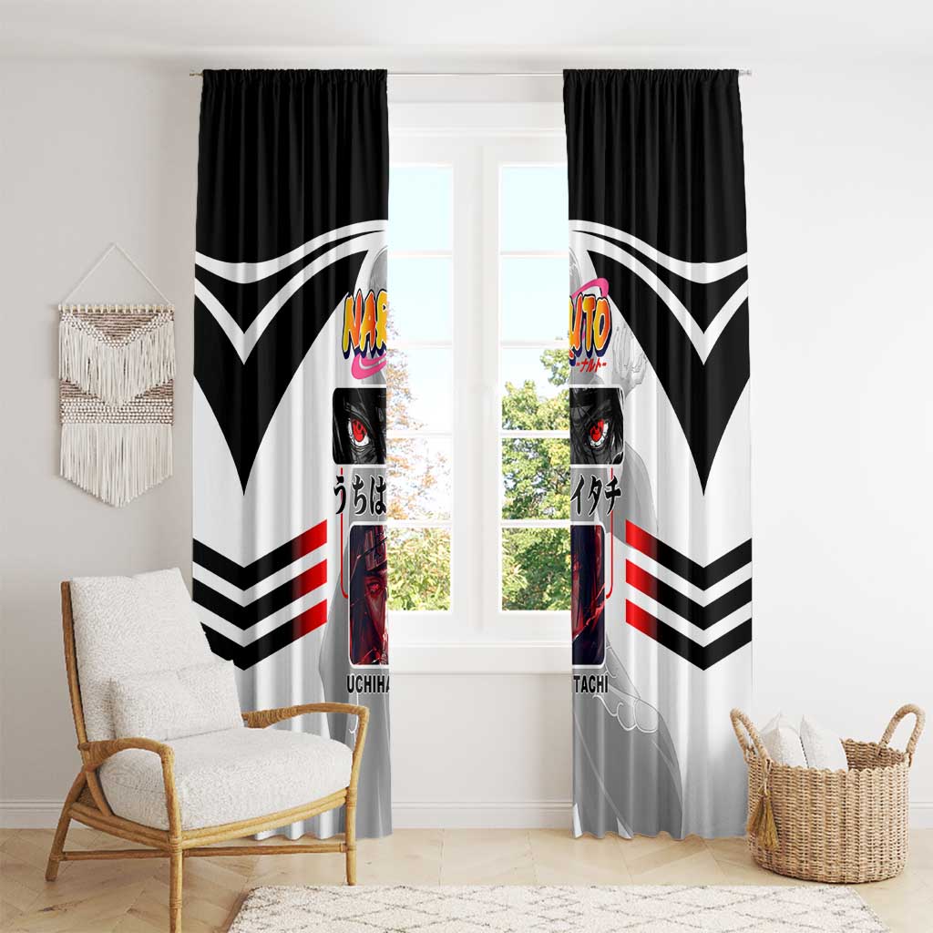 Itachi Uchiha Naruto Window Curtain with Sharingan Eyes and Dark Ninja Shadow Design - The Mazicc
