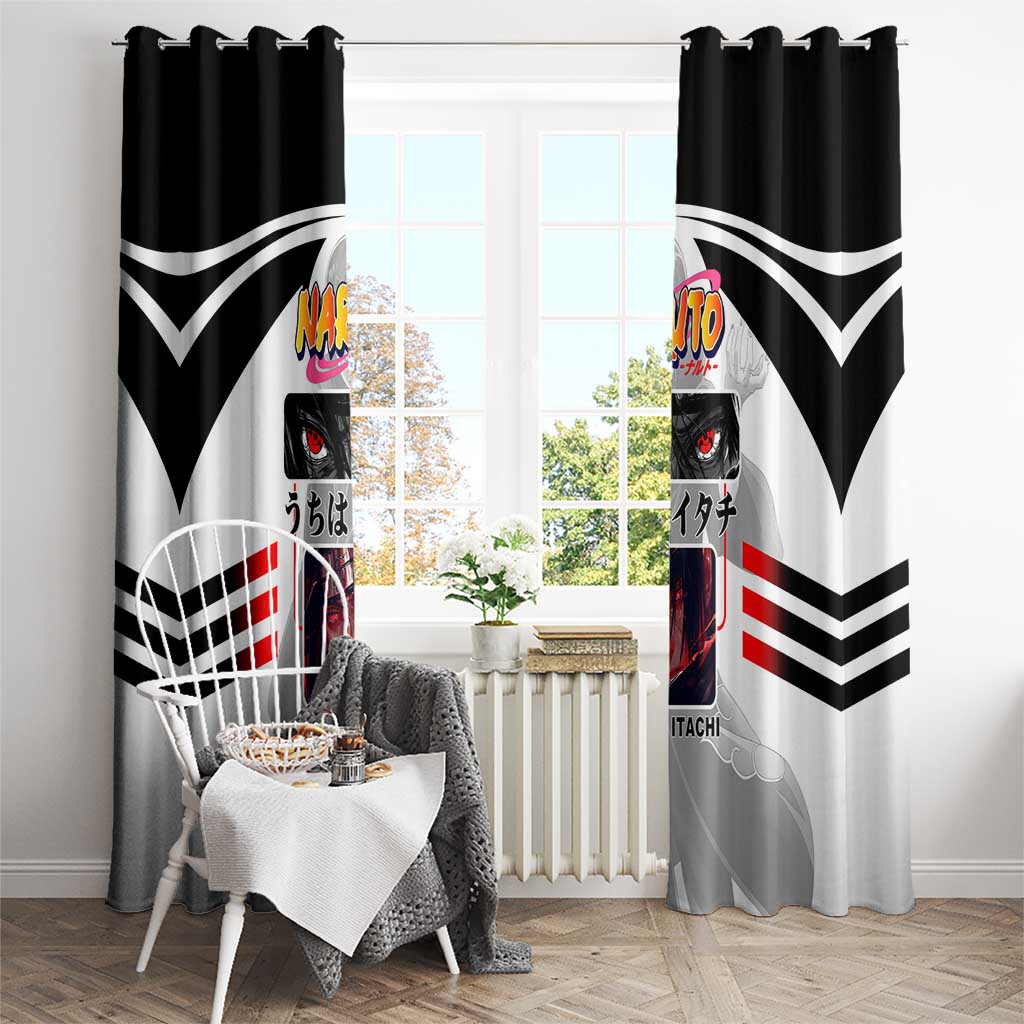 Itachi Uchiha Naruto Window Curtain with Sharingan Eyes and Dark Ninja Shadow Design - The Mazicc