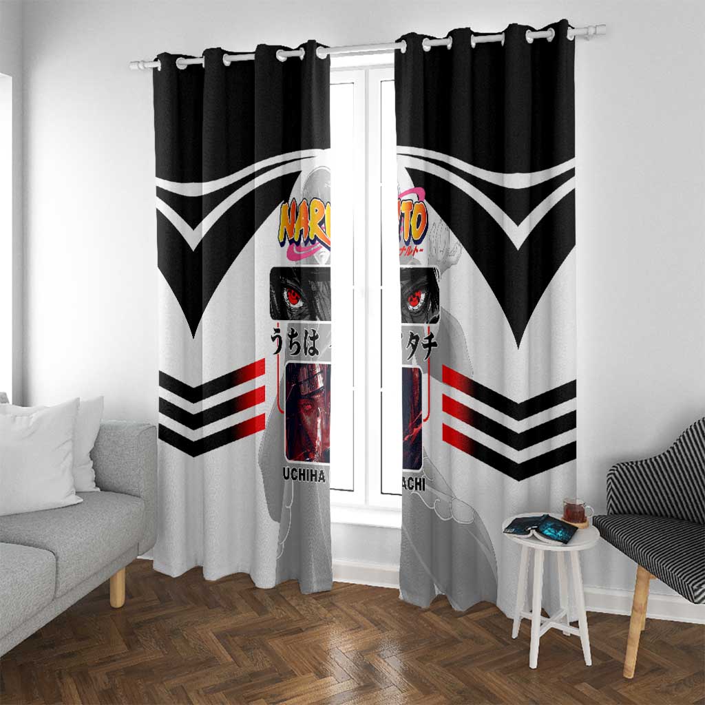 Itachi Uchiha Naruto Window Curtain with Sharingan Eyes and Dark Ninja Shadow Design - The Mazicc