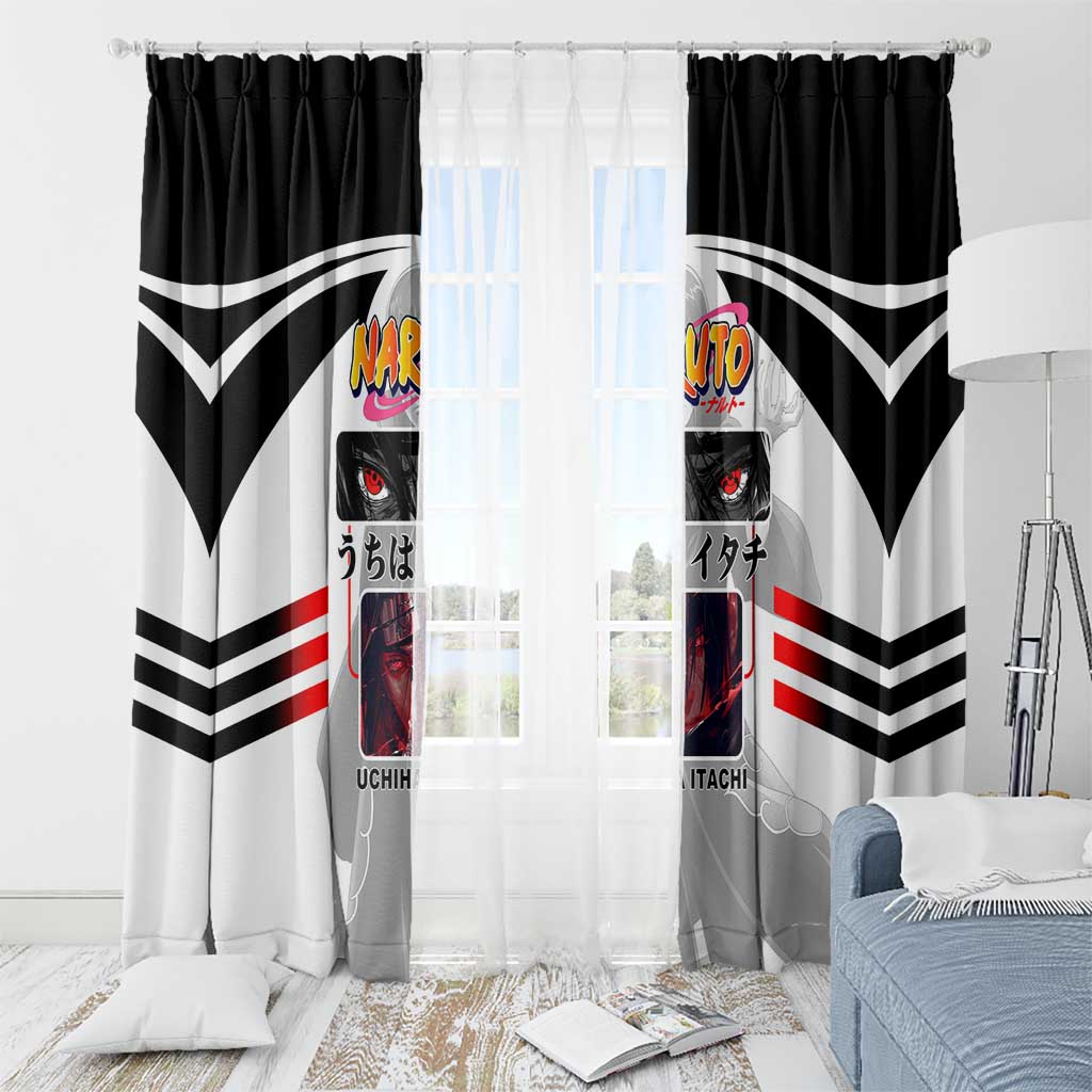 Itachi Uchiha Naruto Window Curtain with Sharingan Eyes and Dark Ninja Shadow Design - The Mazicc