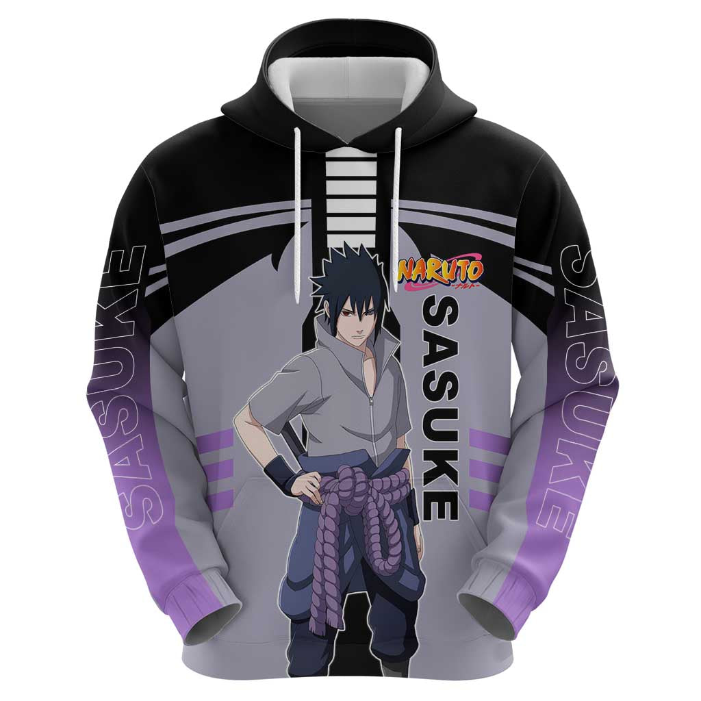 Sasuke Uchiha Naruto Hoodie with Rinnegan and Chidori Lightning Ninja Design - The Mazicc