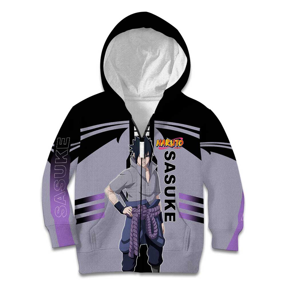Sasuke Uchiha Naruto Kid Hoodie with Rinnegan and Chidori Lightning Ninja Design - The Mazicc