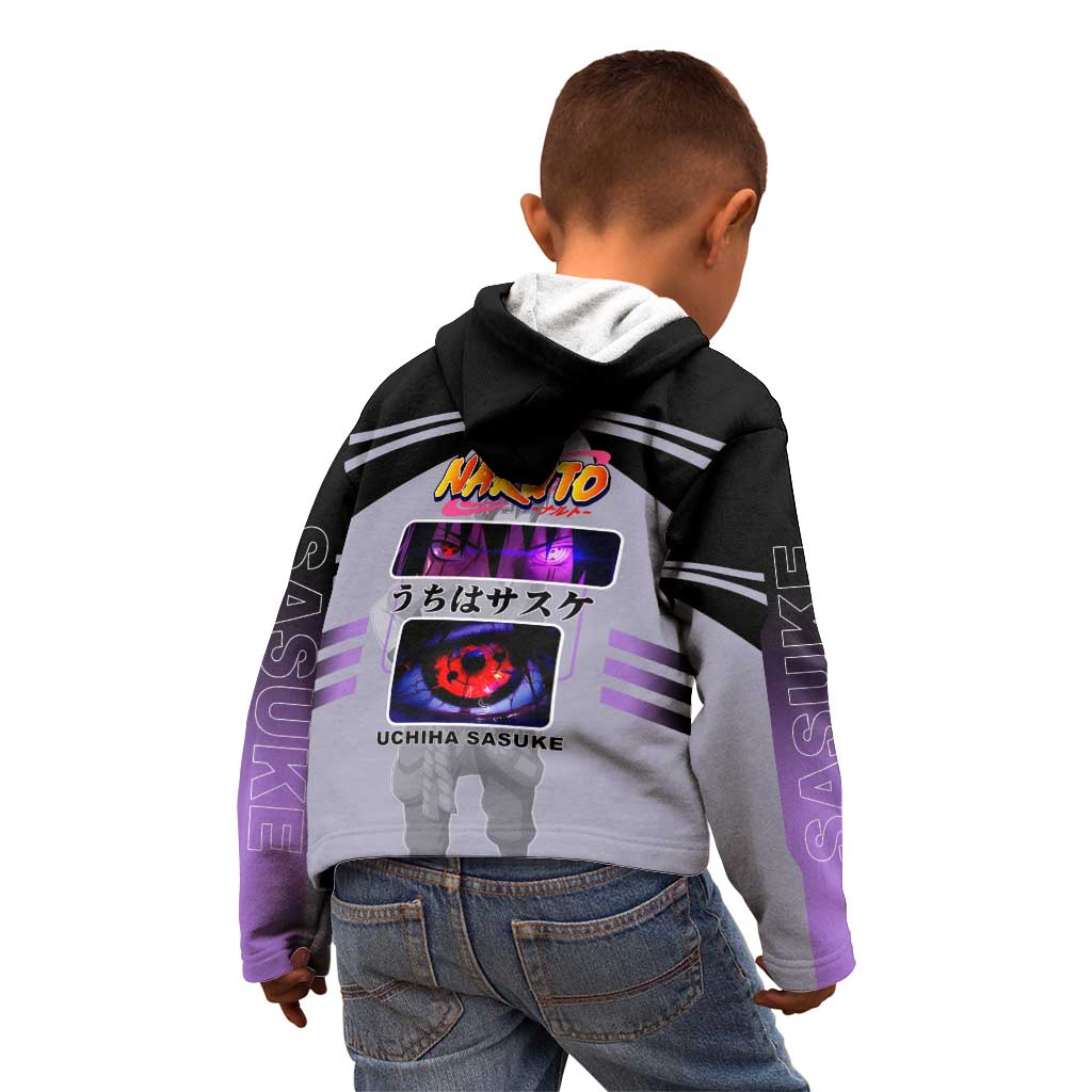 Sasuke Uchiha Naruto Kid Hoodie with Rinnegan and Chidori Lightning Ninja Design - The Mazicc
