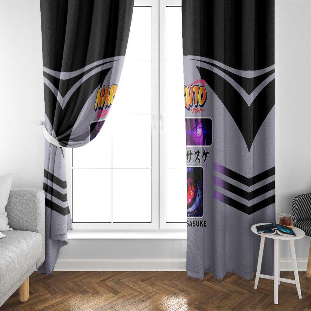 Sasuke Uchiha Naruto Window Curtain with Rinnegan and Chidori Lightning Ninja Design - The Mazicc