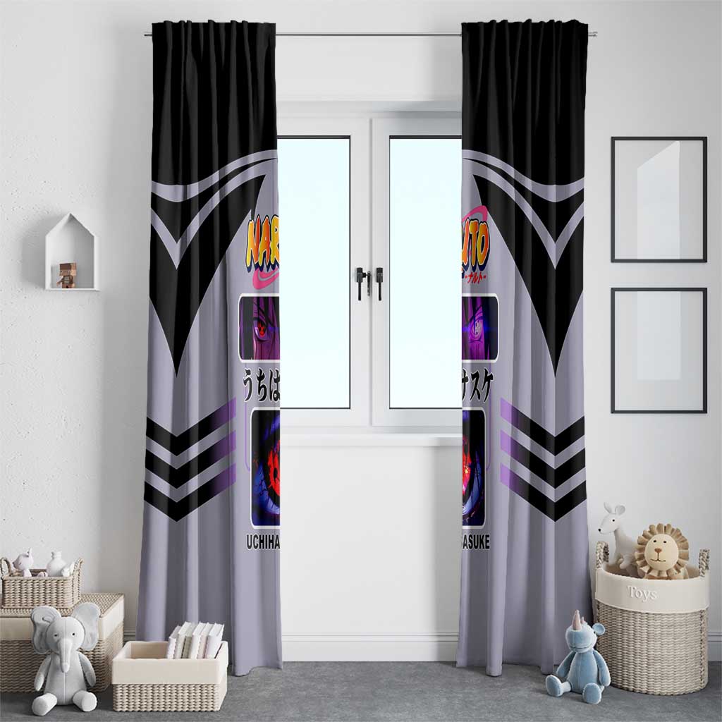 Sasuke Uchiha Naruto Window Curtain with Rinnegan and Chidori Lightning Ninja Design - The Mazicc