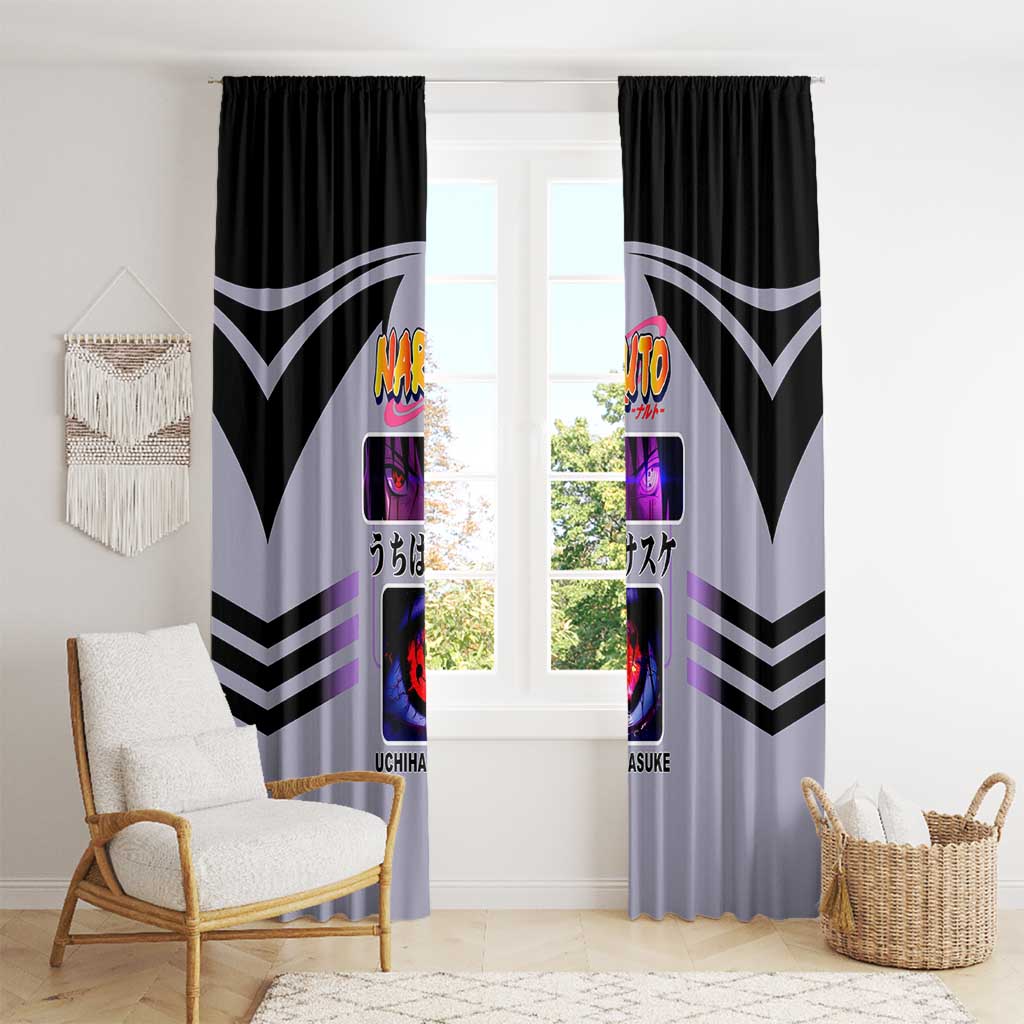 Sasuke Uchiha Naruto Window Curtain with Rinnegan and Chidori Lightning Ninja Design - The Mazicc