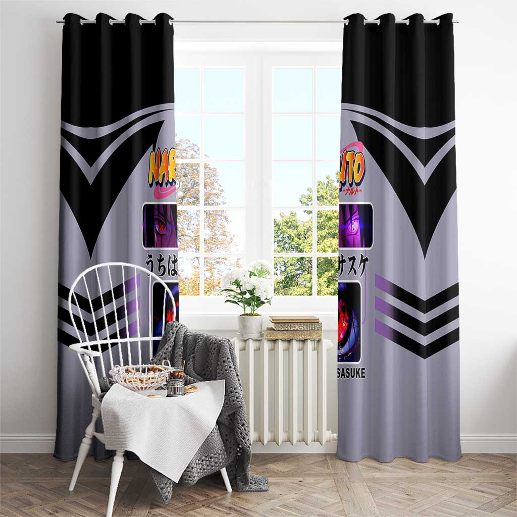 Sasuke Uchiha Naruto Window Curtain with Rinnegan and Chidori Lightning Ninja Design - The Mazicc