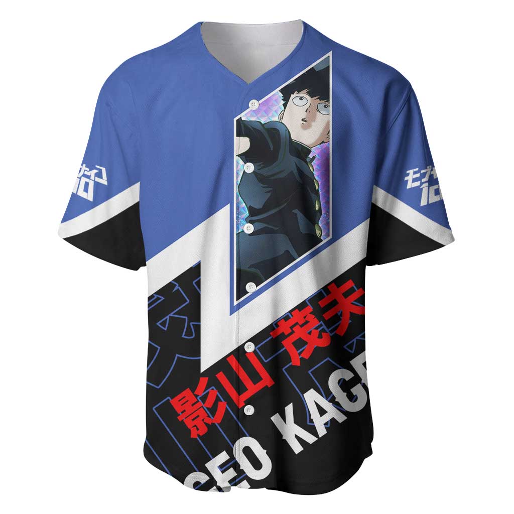 Mob Psycho 100 Baseball Jersey with Shigeo Kageyama and Spirit Aura Anime Design - The Mazicc