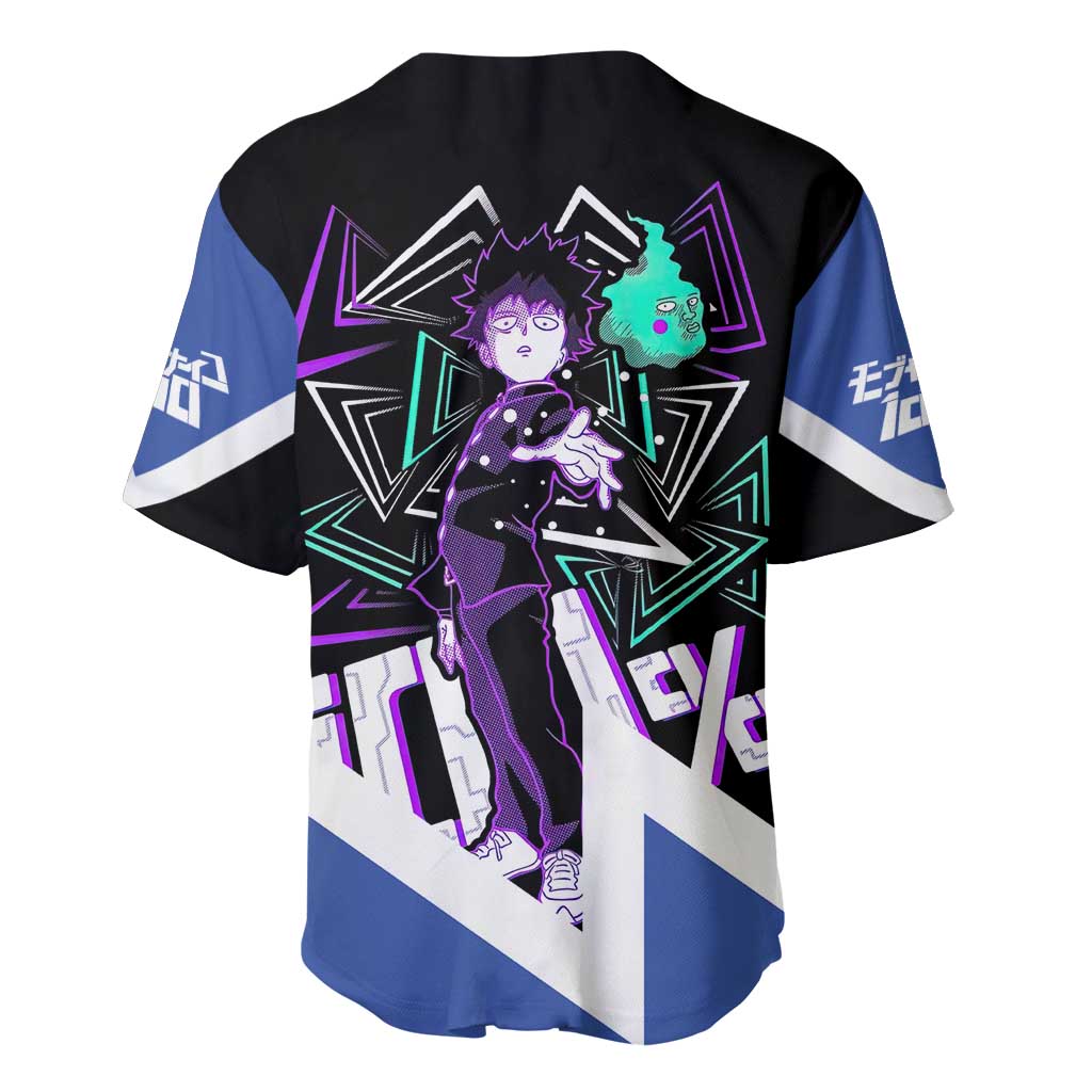 Mob Psycho 100 Baseball Jersey with Shigeo Kageyama and Spirit Aura Anime Design - The Mazicc