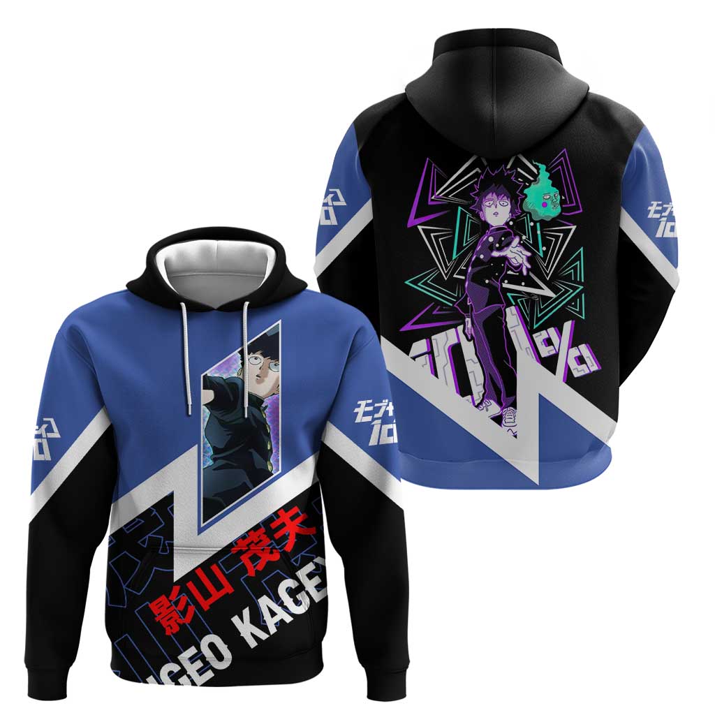 Mob Psycho 100 Hoodie with Shigeo Kageyama and Spirit Aura Anime Design - The Mazicc
