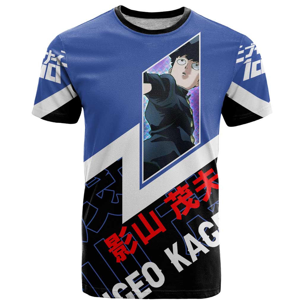 Mob Psycho 100 T Shirt with Shigeo Kageyama and Spirit Aura Anime Design - The Mazicc