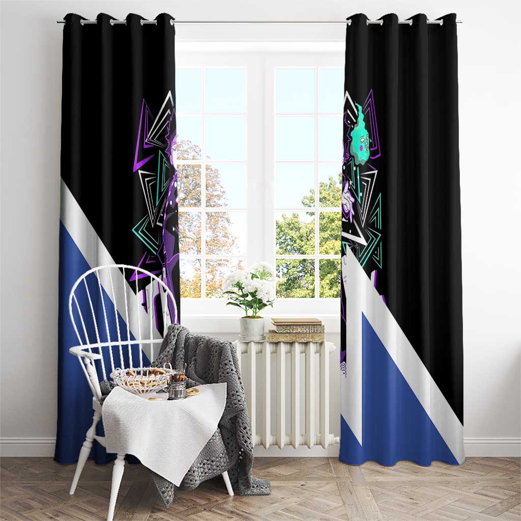 Mob Psycho 100 Window Curtain with Shigeo Kageyama and Spirit Aura Anime Design - The Mazicc