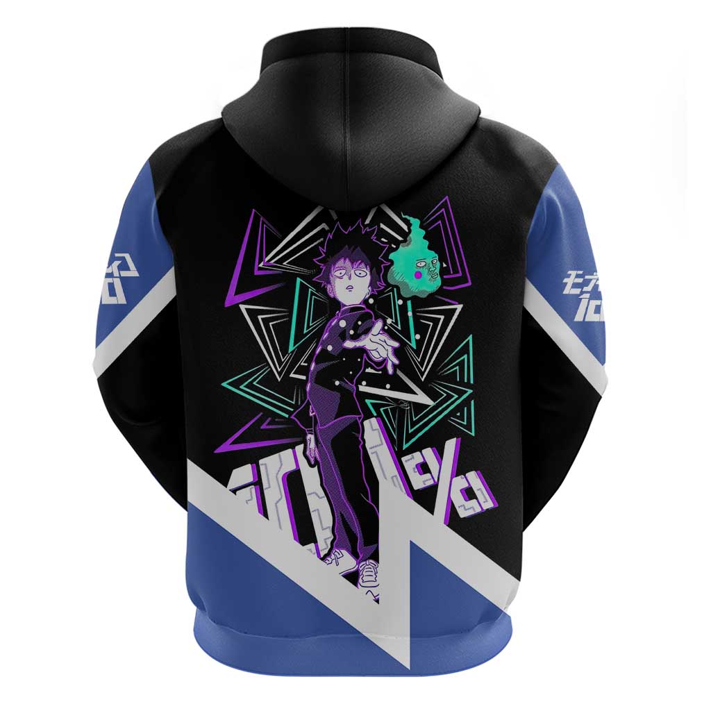 Mob Psycho 100 Zip Hoodie with Shigeo Kageyama and Spirit Aura Anime Design - The Mazicc