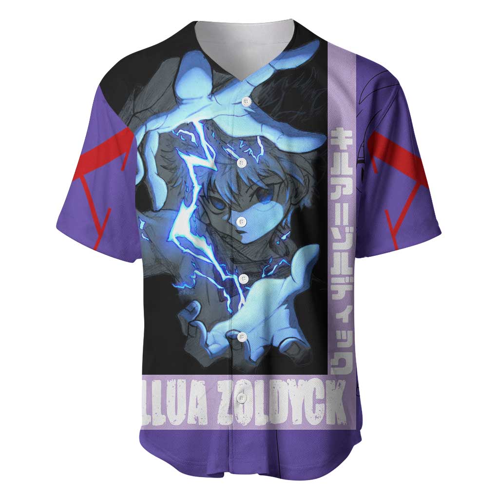 Killua Zoldyck Baseball Jersey with Electric Aura and Assassin Eyes Anime Design - The Mazicc