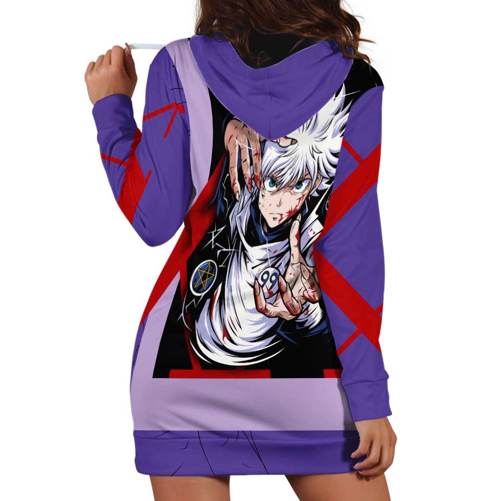 Killua Zoldyck Hoodie Dress with Electric Aura and Assassin Eyes Anime Design - The Mazicc