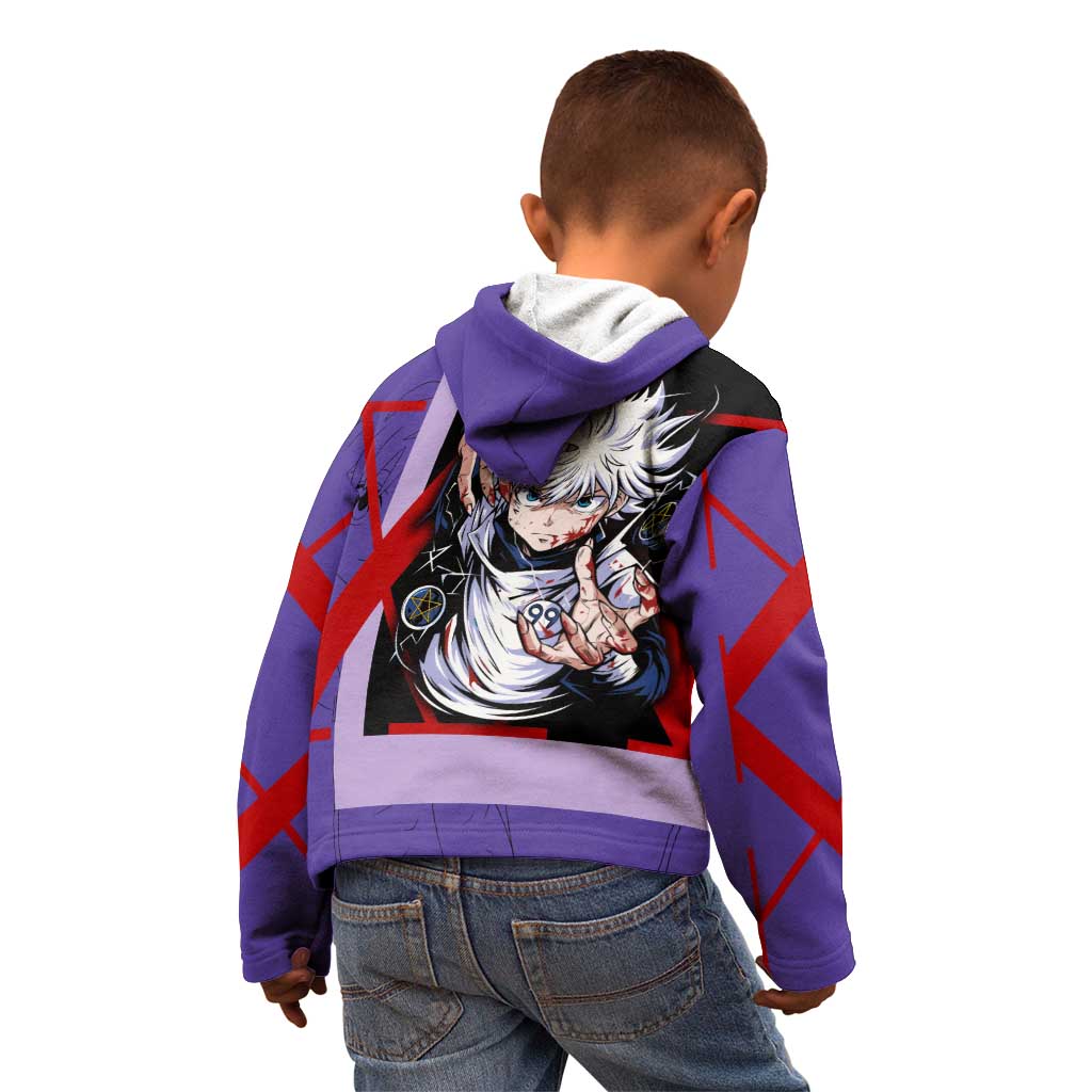 Killua Zoldyck Kid Hoodie with Electric Aura and Assassin Eyes Anime Design - The Mazicc