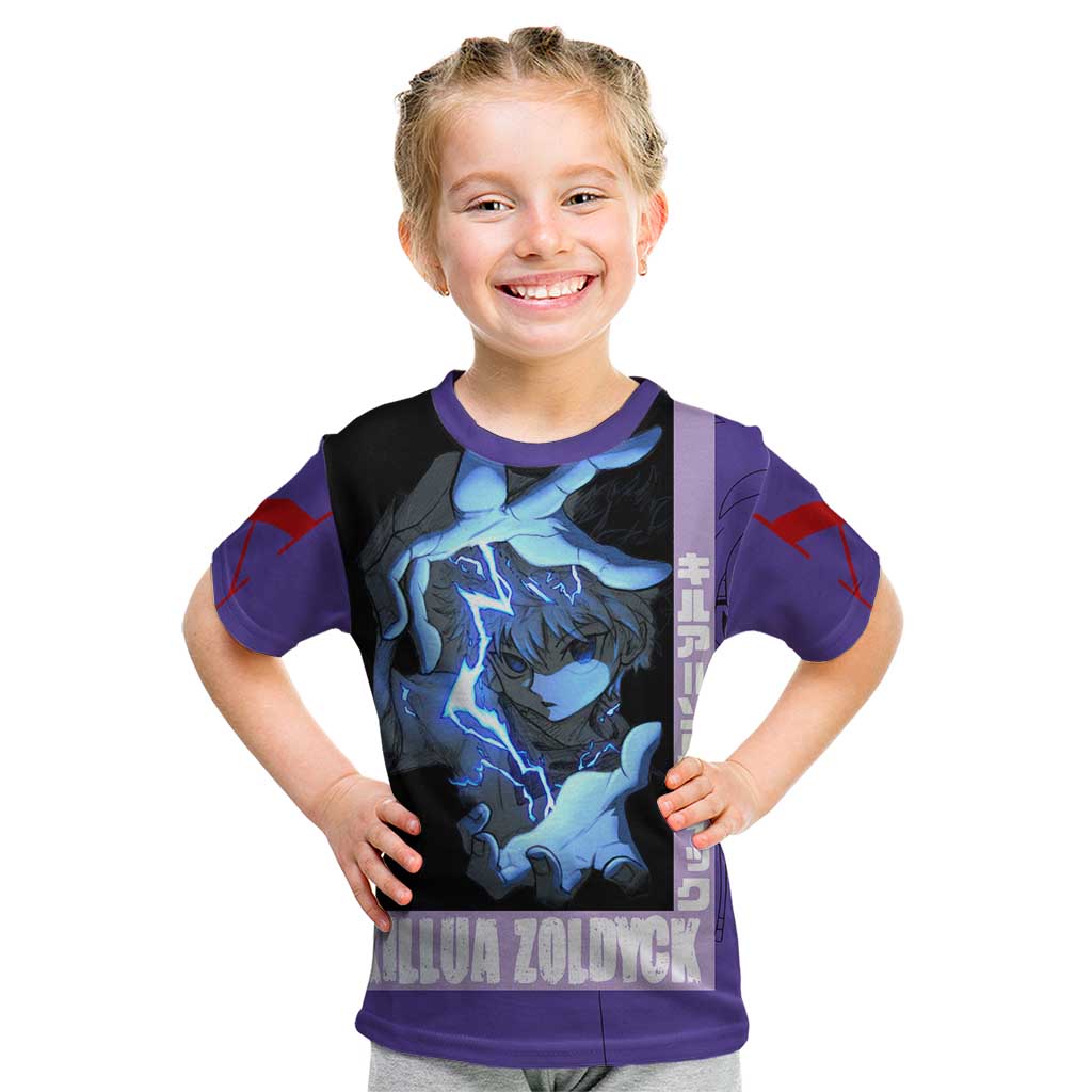Killua Zoldyck Kid T Shirt with Electric Aura and Assassin Eyes Anime Design - The Mazicc