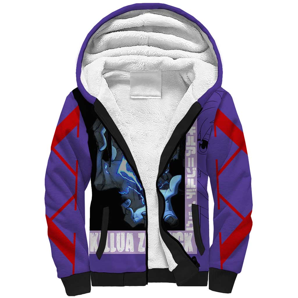 Killua Zoldyck Sherpa Hoodie with Electric Aura and Assassin Eyes Anime Design - The Mazicc