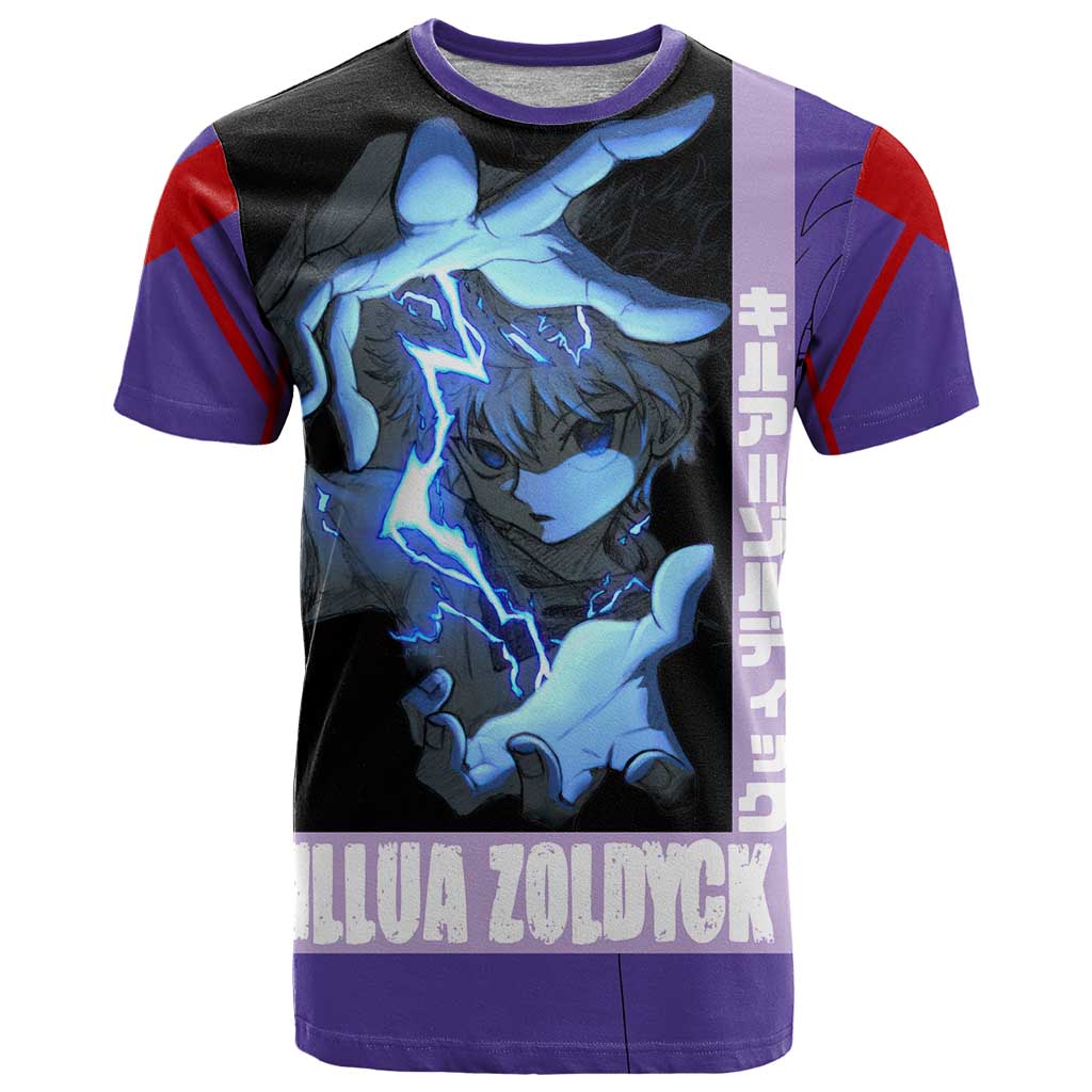 Killua Zoldyck T Shirt with Electric Aura and Assassin Eyes Anime Design - The Mazicc