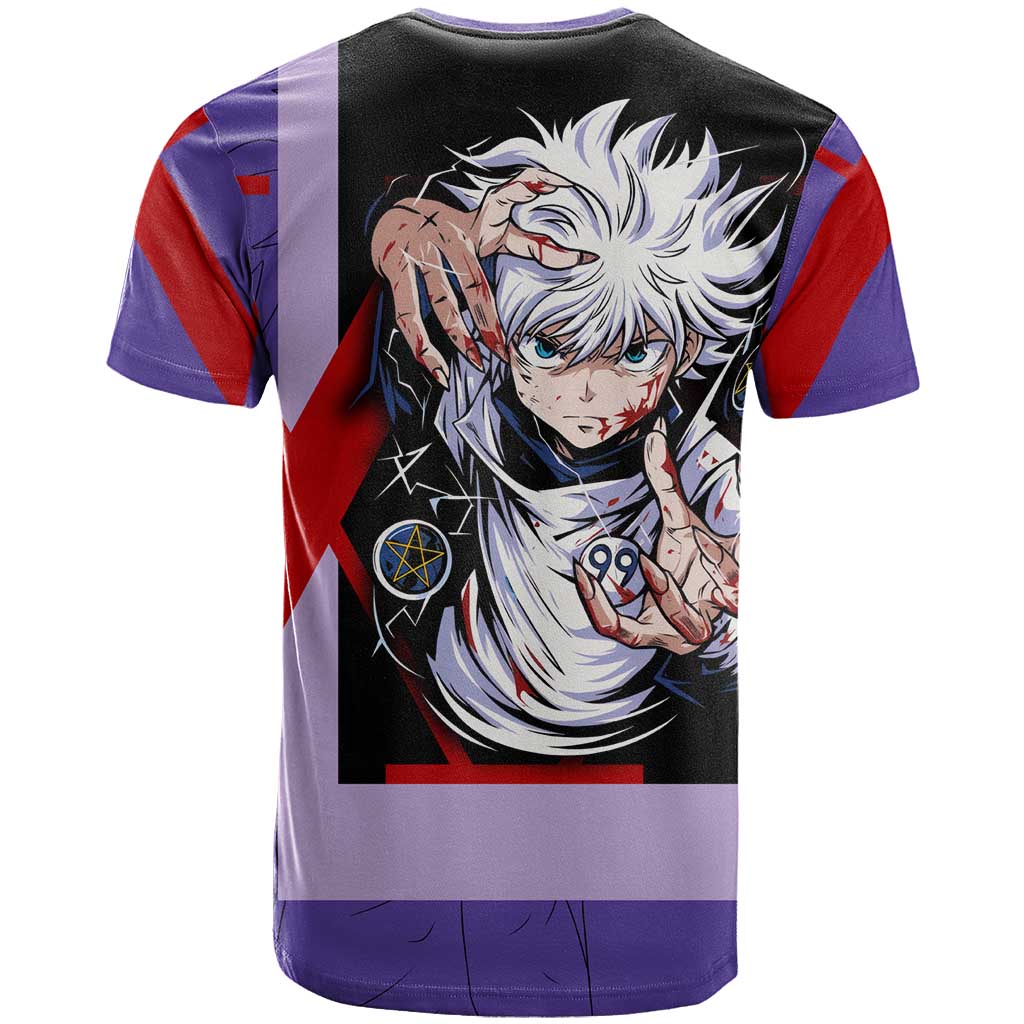 Killua Zoldyck T Shirt with Electric Aura and Assassin Eyes Anime Design - The Mazicc