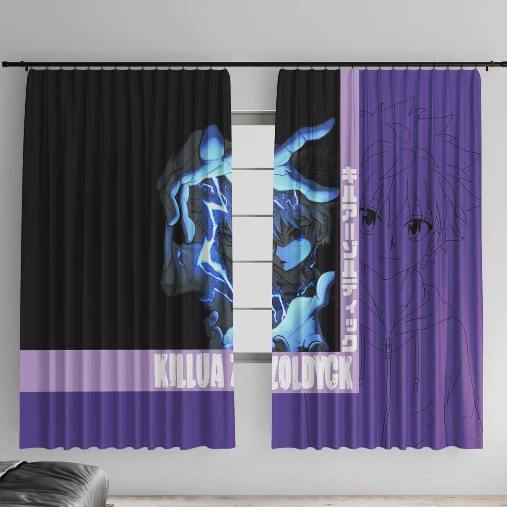 Killua Zoldyck Window Curtain with Electric Aura and Assassin Eyes Anime Design - The Mazicc