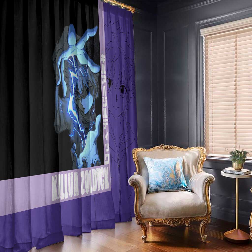 Killua Zoldyck Window Curtain with Electric Aura and Assassin Eyes Anime Design - The Mazicc