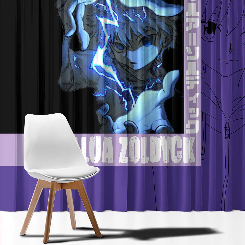 Killua Zoldyck Window Curtain with Electric Aura and Assassin Eyes Anime Design - The Mazicc