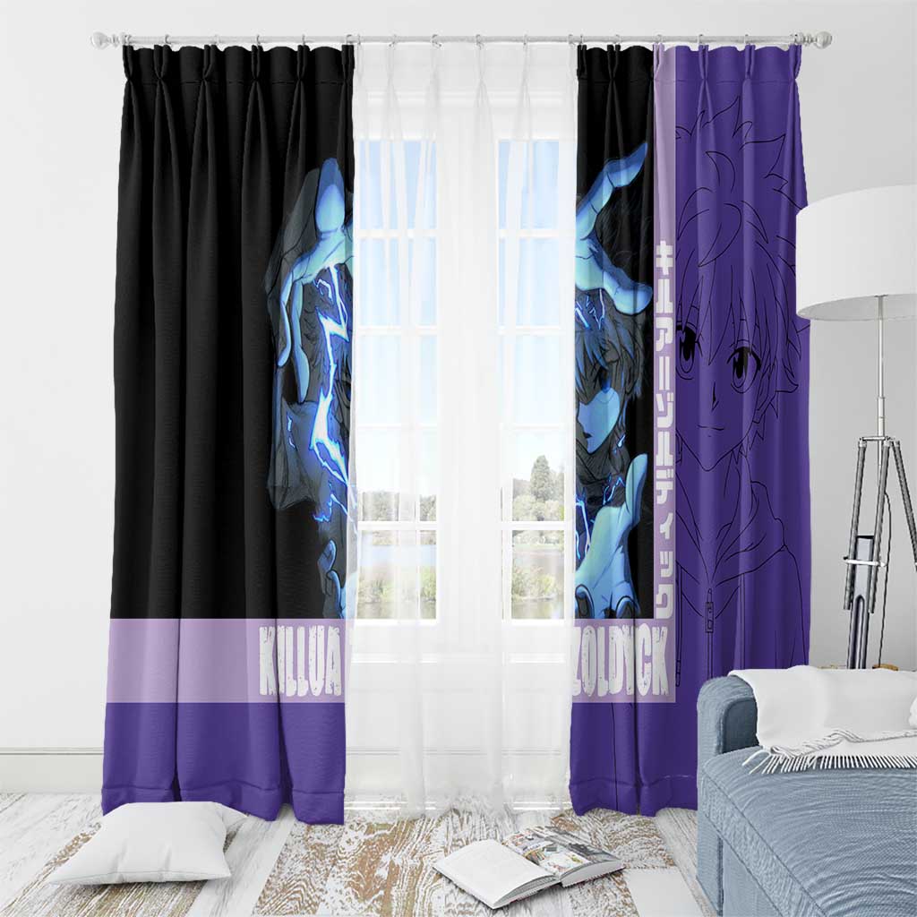 Killua Zoldyck Window Curtain with Electric Aura and Assassin Eyes Anime Design - The Mazicc