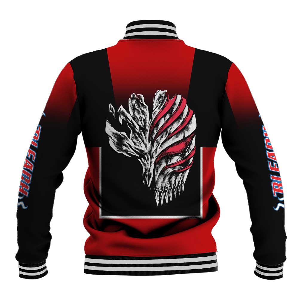 Bleach Ichigo Kurosaki Baseball Jacket with Hollow Mask and Manga Panel Design - The Mazicc