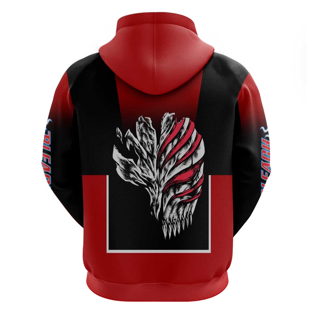 Bleach Ichigo Kurosaki Hoodie with Hollow Mask and Manga Panel Design - The Mazicc