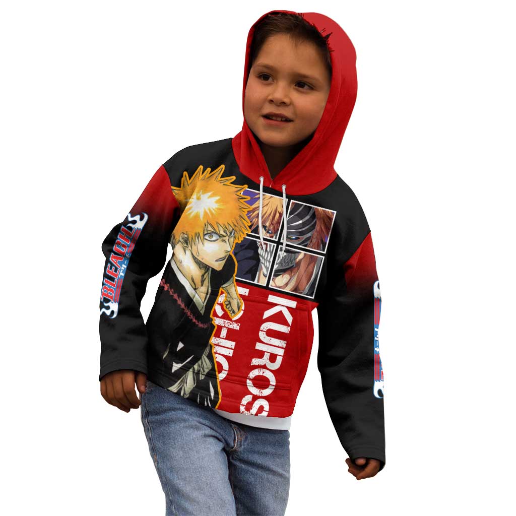 Bleach Ichigo Kurosaki Kid Hoodie with Hollow Mask and Manga Panel Design - The Mazicc