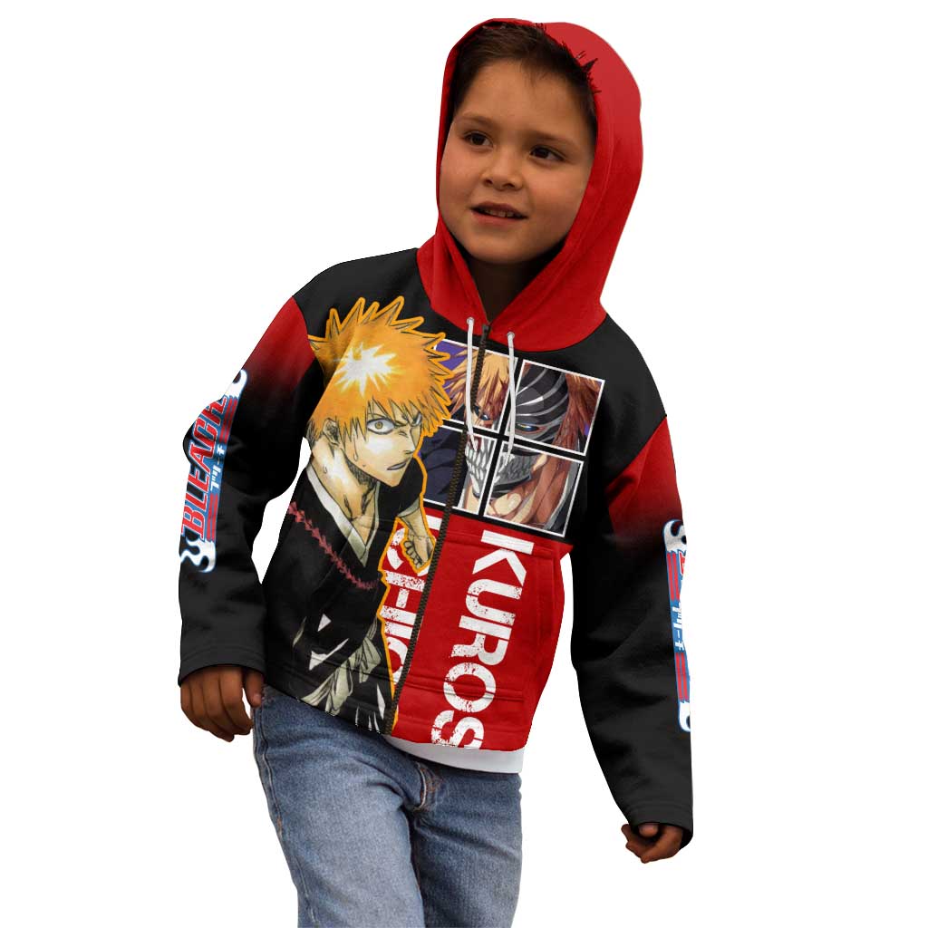 Bleach Ichigo Kurosaki Kid Hoodie with Hollow Mask and Manga Panel Design - The Mazicc