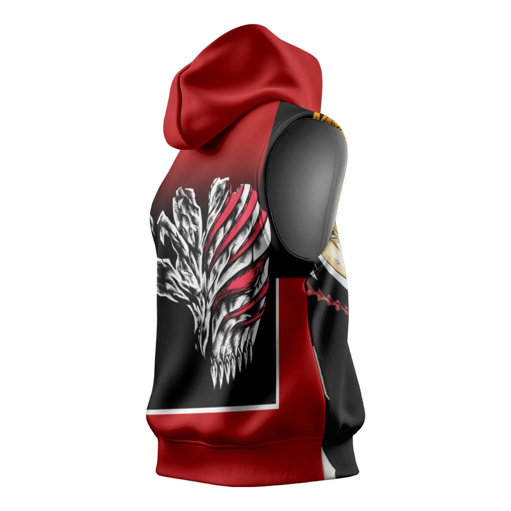 Bleach Ichigo Kurosaki Sleeveless Hoodie with Hollow Mask and Manga Panel Design - The Mazicc