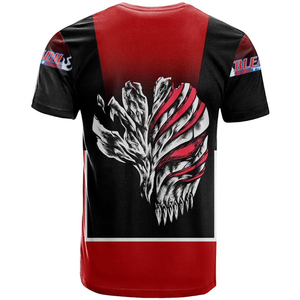 Bleach Ichigo Kurosaki T Shirt with Hollow Mask and Manga Panel Design - The Mazicc
