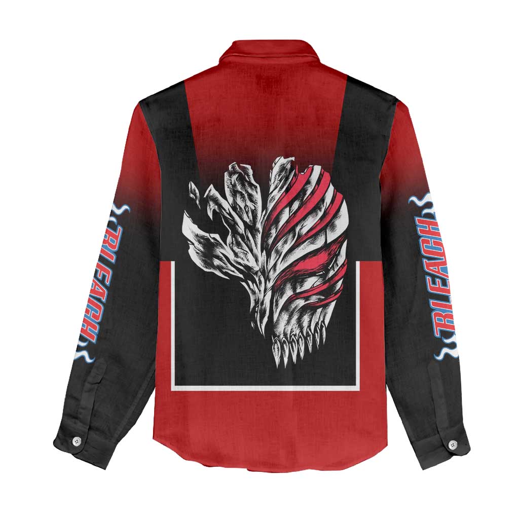 Bleach Ichigo Kurosaki Women Casual Shirt with Hollow Mask and Manga Panel Design - The Mazicc