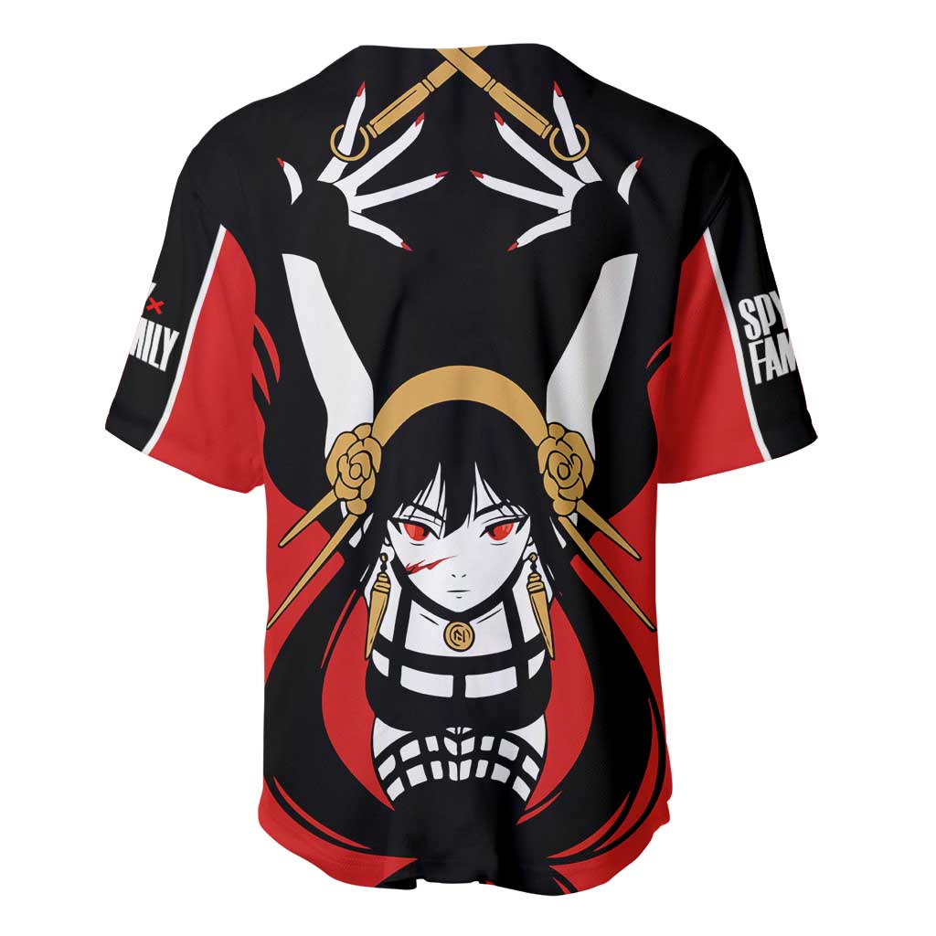 Spy x Family Yor Forger Baseball Jersey with Assassin Outfit and Red Black Anime Design - The Mazicc